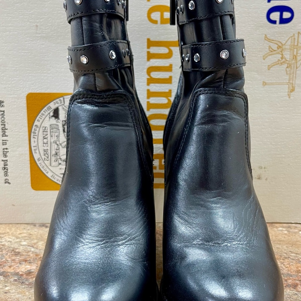 Harley-Davidson Black Ankle Boots with Studded Straps